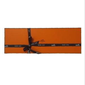 HERMES Authentic Iconic Orange Gift Box with Ribbon New